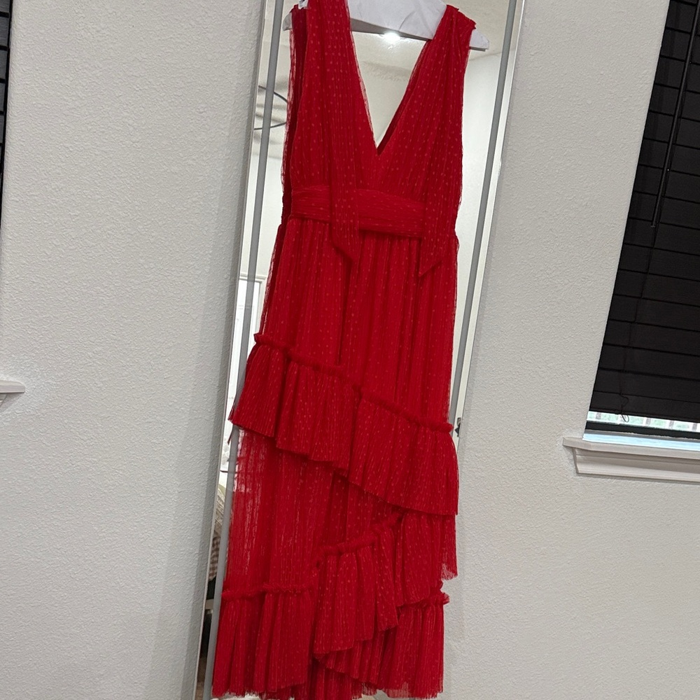 Vici Vibrant Red Asymmetrical Dress
